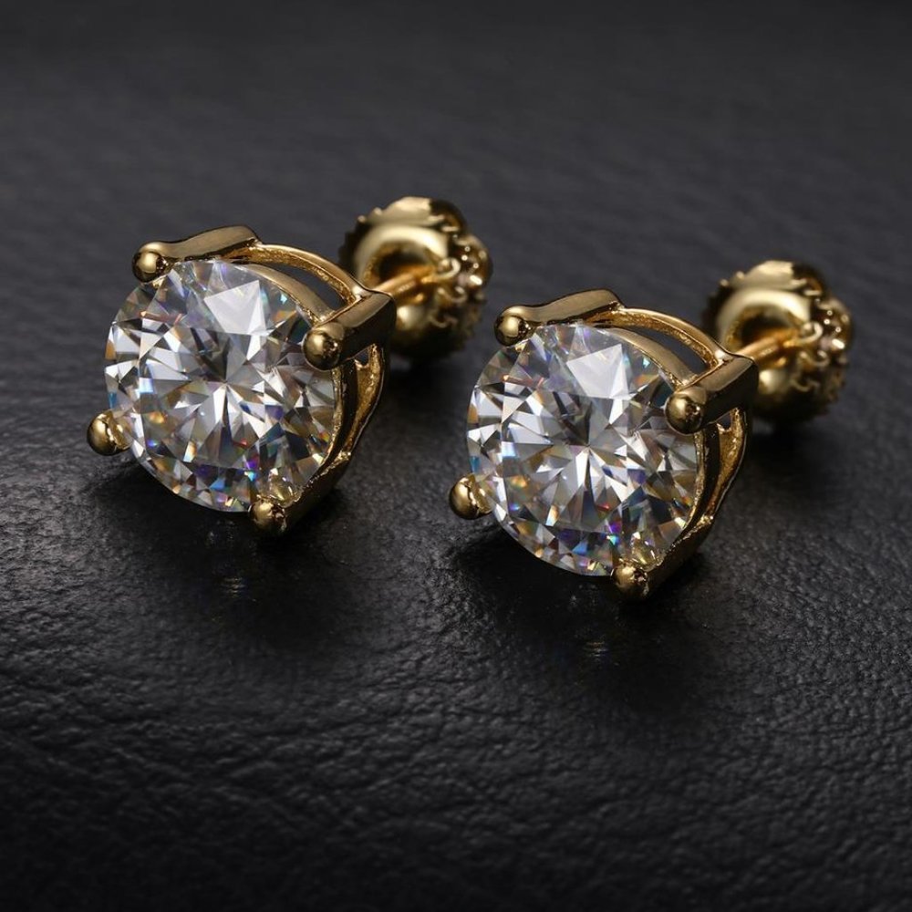 Certified 6ct. t.w. Moissanite Diamond Round Stud Earrings NEW - Picture 6 of 11